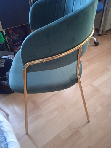 Стул на металлокаркасе Kamelia зеленый / золото фото покупателя 76