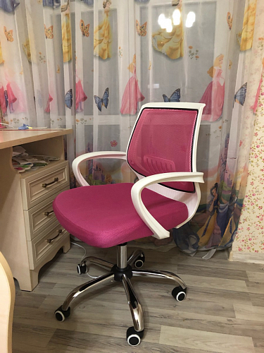 Компьютерное кресло Ergoplus белое / розовое фото покупателя 7