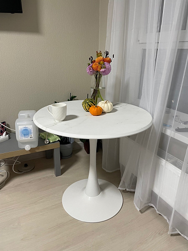 Стол Тулип 90х73 дуб вотан / белый фото покупателя 2