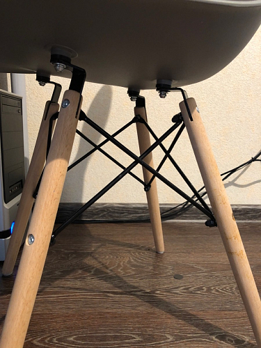 Пластиковый стул Eames PC-015 серо-голубой / дерево фото покупателя 249