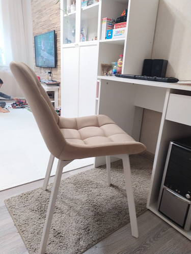 Стул на металлокаркасе Челси бежевый / белый каркас фото покупателя 116