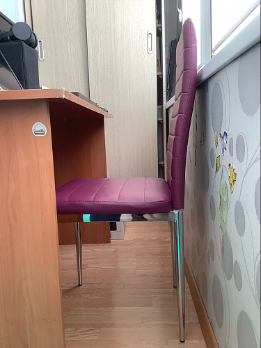 Стул на металлокаркасе DC2-001 black / white line / white фото покупателя 30