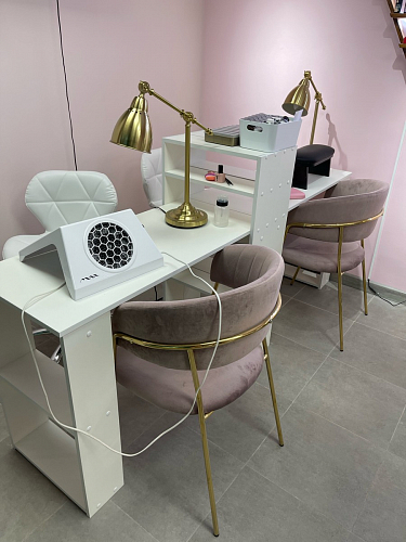 Стул на металлокаркасе Kamelia голубой / голубой / золотой фото покупателя 24