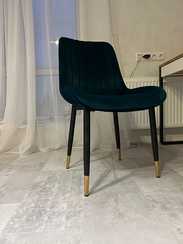 Стул на металлокаркасе Seda 01 blue / gold / black фото покупателя 4