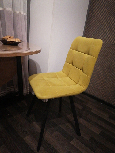 Стул на металлокаркасе Чилли К темно-серый (velutto 32) / черный фото покупателя 60