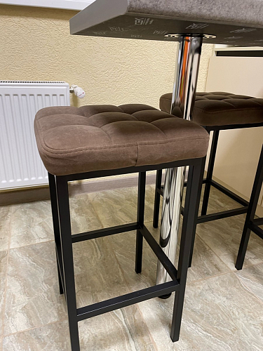 Барный стул Лофт ткань канди грей / черный матовый фото покупателя 94