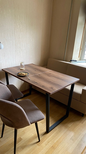 Стол Лота Лофт 140 25 мм черный матовый / бетон фото покупателя 490