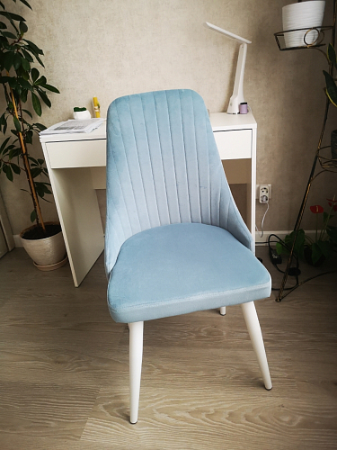 Стул на металлокаркасе Kora light blue / white фото покупателя 34