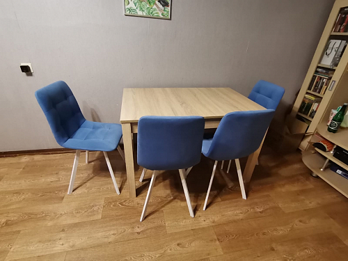 Стул на металлокаркасе Чилли синяя ткань / белый фото покупателя 1228