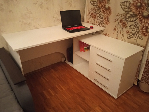 Компьютерный стол КСТ-109П правый дуб сонома / белый фото покупателя 91