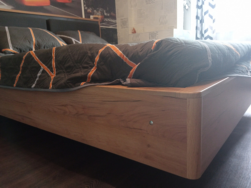 Двуспальная кровать Клауд 160х200 парящая дуб крафт золотой / антрацит фото покупателя 564