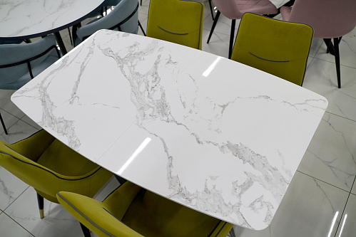 Стол Миссандея белый мрамор / графит из шоурума 3