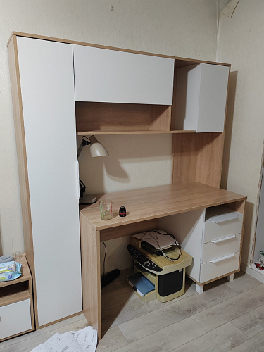 Компьютерный стол Комфорт 12.95 N дуб сонома / сатин фото покупателя 37