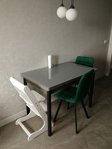 Стул на металлокаркасе Чилли К светло-серый велюр / черный каркас фото покупателя 194