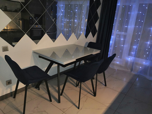 Стул на металлокаркасе Челси К крутящийся бирюзовый / черный фото покупателя 150