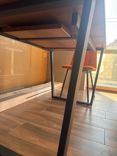 Деревянный стол Лота Лофт 140х80 черный матовый / бетон светлый фото покупателя 723