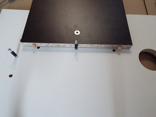 Компьютерный стол СКП-2 GL-2 черный с синим фото покупателя 2