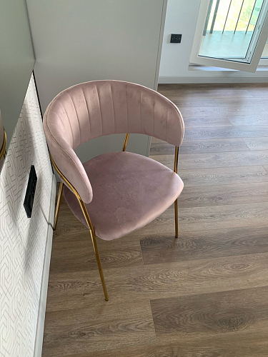 Стул на металлокаркасе Kamelia green / gold фото покупателя 86