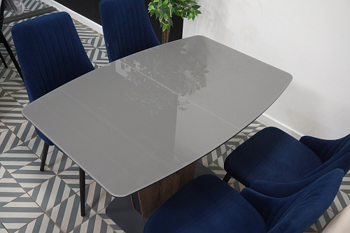 Стол на тумбе Теон дуб антор натуральный / графит из шоурума 5