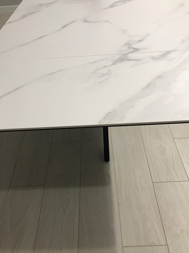 Керамический стол Вилли 140(200)х80 белый мрамор snow white / черный фото покупателя 17