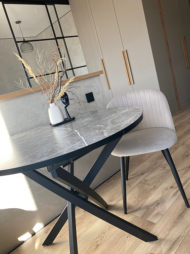 Стул на металлокаркасе Gabi 1 beige / black фото покупателя 235