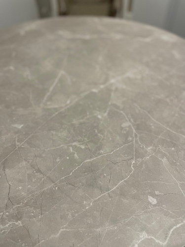 Стеклянный стол Абилин 100(140)х100х76 мрамор черный / черный матовый фото покупателя 72