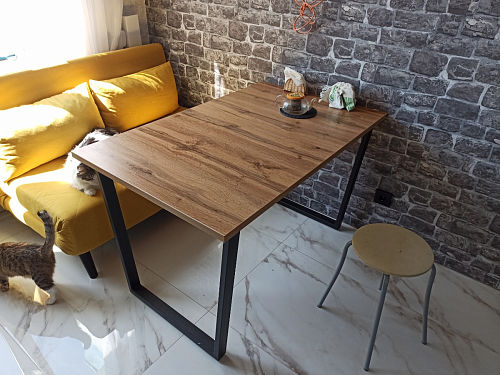 Стол раскладной Лота Лофт 120 25 мм юта / черный матовый фото покупателя 252