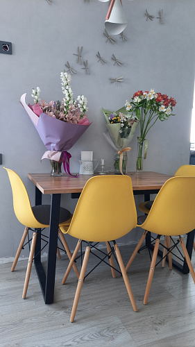 Деревянный стол Лота Лофт 140х80 черный матовый / бетон светлый фото покупателя 489