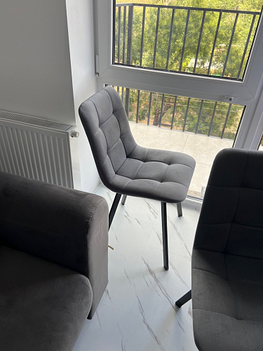 Стул на металлокаркасе Чилли К черный / зеленый фото покупателя 369