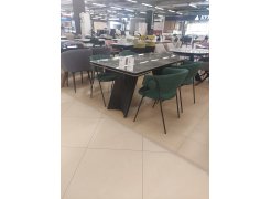 Керамический стол Вейв 160(220)х89х75 серый мрамор baolai / черный из шоурума 3