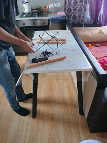 Стол Тринити Лофт 120 32 мм дуб галифакс табако / черный матовый фото покупателя 882