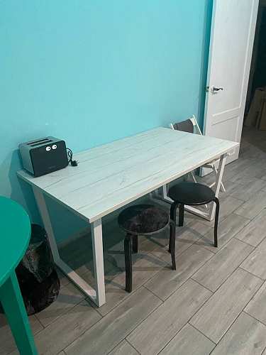 Деревянный стол Лота Лофт 120х75 белый матовый / дуб крафт золотой фото покупателя 145