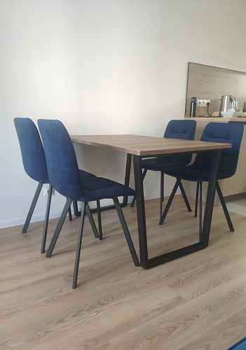 Стул на металлокаркасе Чилли синяя ткань / белый фото покупателя 490