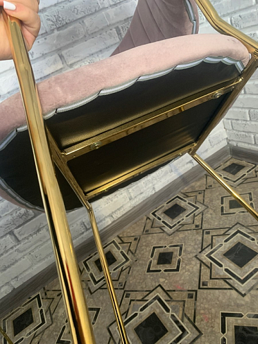 Стул на металлокаркасе Kamelia зеленый / золото фото покупателя 31