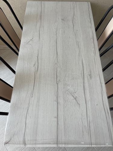 Деревянный стол Барон О 200 х 90 белая пленка шагрень / черный фото покупателя 36