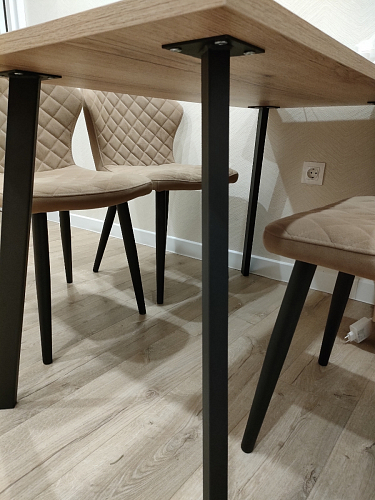 Стол Тринити Лофт 120 32 мм дуб галифакс табако / черный матовый фото покупателя 27