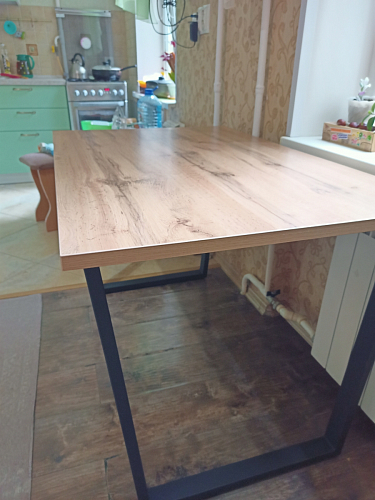 Стол Лота Лофт 140 25 мм черный матовый / бетон фото покупателя 922