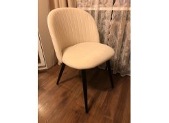 Стул на металлокаркасе Gabi 1 бежевый / черный с серебряными наконечниками фото покупателя 783