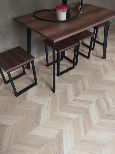 Стол раскладной Колон Лофт 120 32 мм дуб галифакс табако / черный матовый фото покупателя 23