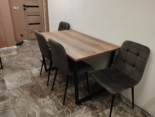 Стол Лота Лофт 120 25 мм сабия / белый матовый фото покупателя 33