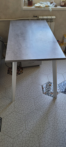 Стол Тринити Лофт 120 32 мм бетон / черный матовый фото покупателя 159