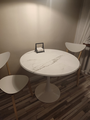 Стол Тулип 90х73 дуб вотан / белый фото покупателя 56