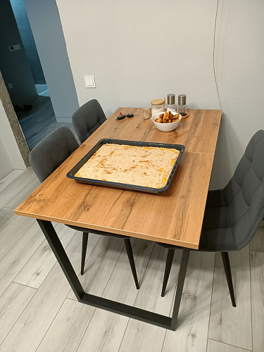 Деревянный стол Лота Лофт 120х75 белый матовый / дуб крафт золотой фото покупателя 712