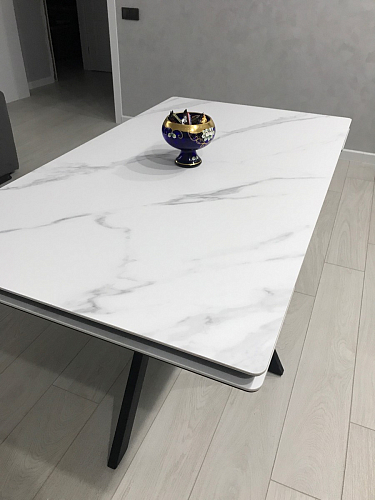 Керамический стол Вилли 140(200)х80х75 черный мрамор shakespeare black / черный фото покупателя 16