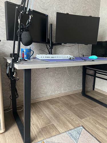 Деревянный стол Лота Лофт 140х80 белый матовый / бетон светлый фото покупателя 240