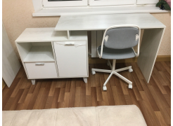 Письменный стол Эго Ст-2 на ножках дуб крафт золотой / камень темный фото покупателя 2