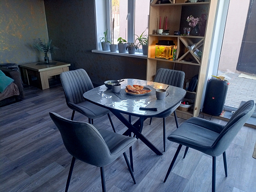 Стул на металлокаркасе Седа К латте / черный фото покупателя 345