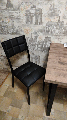 Стул на металлокаркасе Бекал черный / черный матовый фото покупателя 1