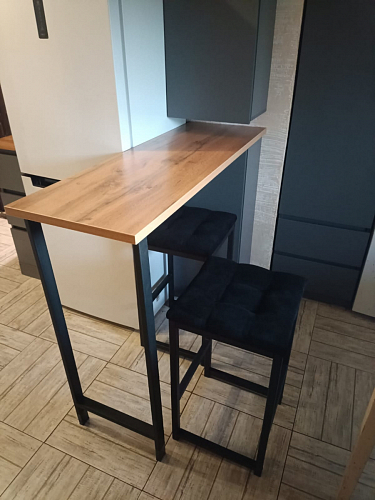 Барная стойка Дилан Лофт 120х40х98 дуб делано темный фото покупателя 86