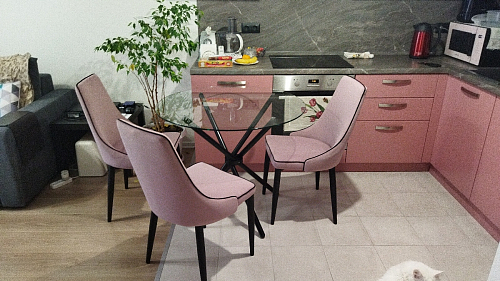 Стул на металлокаркасе Kora dark gray / black фото покупателя 105